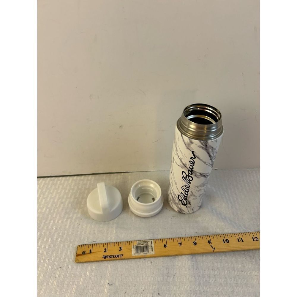 Eddie Bauer 18 oz water bottle white gray 3 pieces‎ double insulated